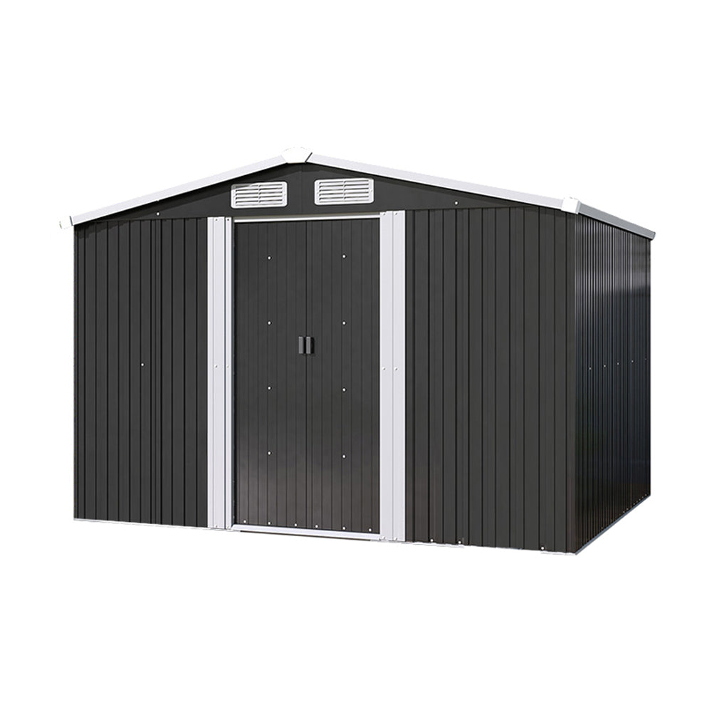 10x8ft Metal Garden Storage Shed With Gable Roof — image 8