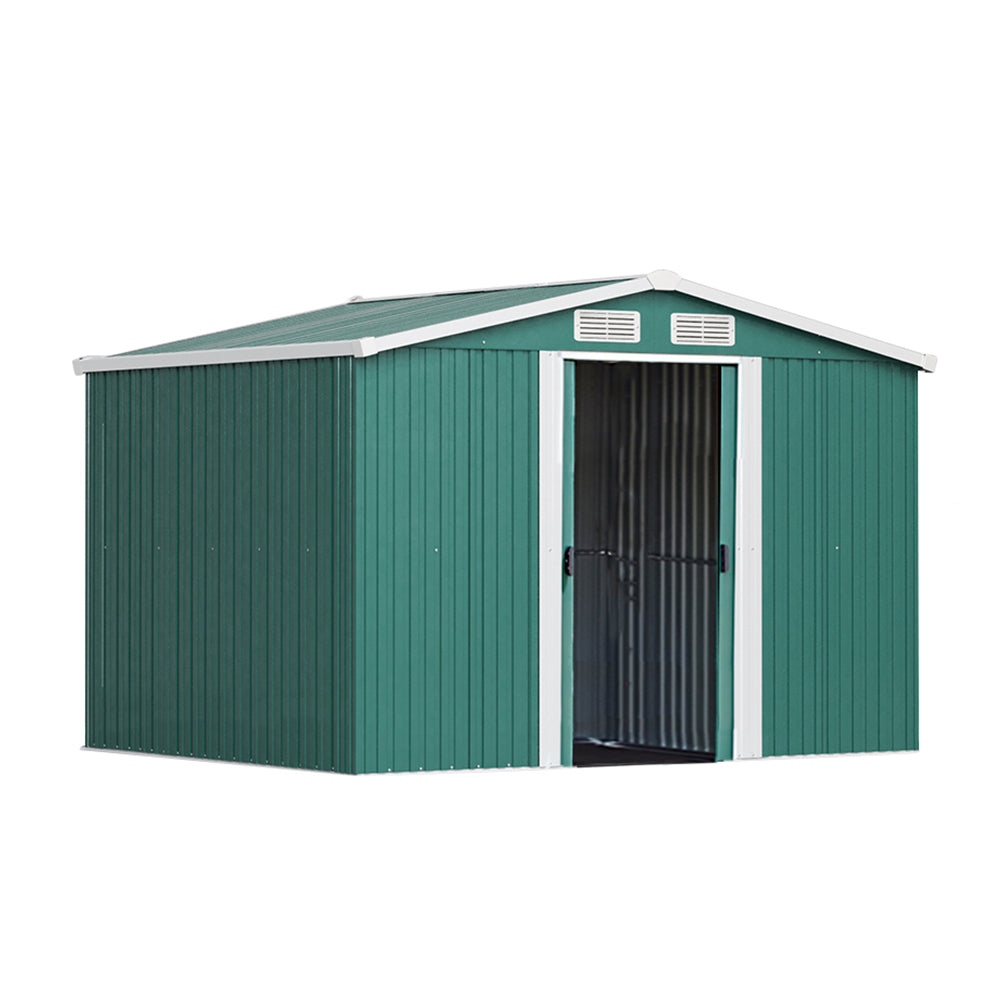 10x8ft Metal Garden Storage Shed With Gable Roof — image 3