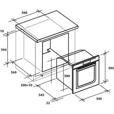 Candy FCP405X Builtin Stainless Steel Fan Oven with 65 Litre Capacity, A Energy Rating, 2 Shelves and 4 Functions - View 2
