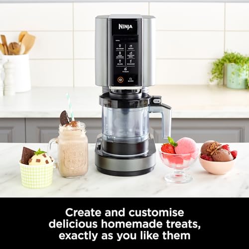 Ninja CREAMi Ice Cream Maker & Frozen Dessert Maker with 3 Tubs, 7 Programs, Makes Ice Cream, Gelato, Sorbet, Smoothie Bowl, Milkshakes and more, Black/Silver, Makes 1.4L of Ice Cream, NC300UK — image 2