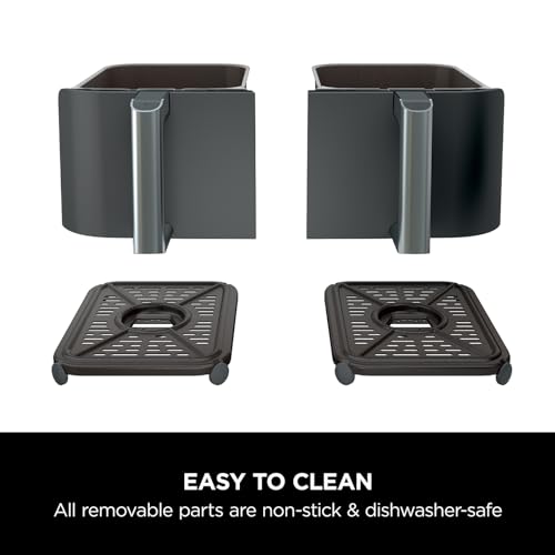 Ninja Foodi MAX Dual Zone Digital Air Fryer, 2 Drawers, 9.5L, 6-in-1, Uses No Oil, Max Crisp, Roast, Bake, Reheat, Dehydrate, Cook 8 Portions, Non-Stick Dishwasher Safe Baskets, Black AF400UK - View 3