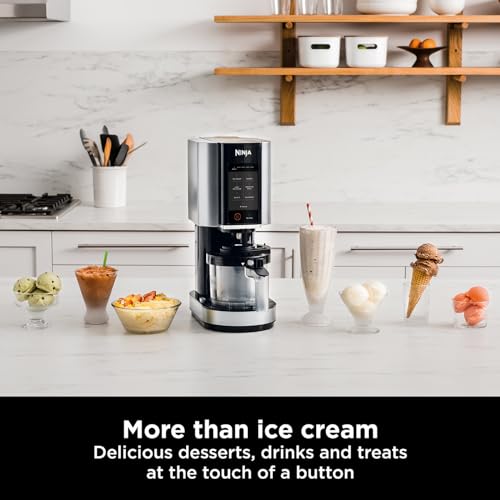 Ninja CREAMi Ice Cream Maker & Frozen Dessert Maker with 3 Tubs, 7 Programs, Makes Ice Cream, Gelato, Sorbet, Smoothie Bowl, Milkshakes and more, Black/Silver, Makes 1.4L of Ice Cream, NC300UK — image 3