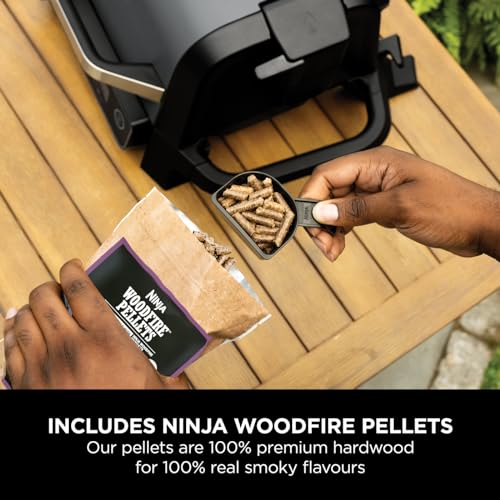 Ninja Woodfire Electric BBQ Grill & Smoker, 7-in-1 Outdoor Grill & Air Fryer, Roast, Bake, Dehydrate, Uses Woodfire Pellets, Weather Resistant, Non-Stick, Portable, Electric, Grey/Black, OG701UK — image 9