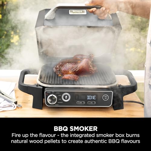 Ninja Woodfire Electric BBQ Grill & Smoker, 7-in-1 Outdoor Grill & Air Fryer, Roast, Bake, Dehydrate, Uses Woodfire Pellets, Weather Resistant, Non-Stick, Portable, Electric, Grey/Black, OG701UK — image 11