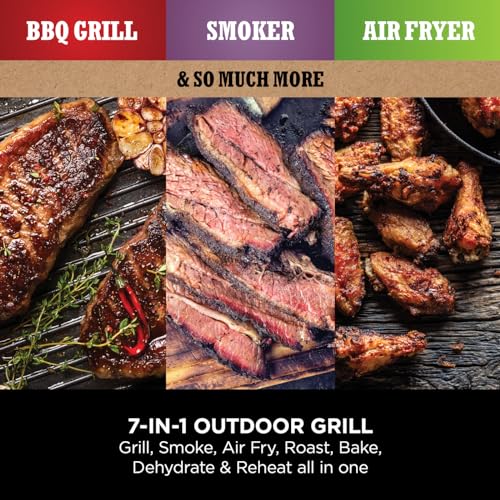 Ninja Woodfire Electric BBQ Grill & Smoker, 7-in-1 Outdoor Grill & Air Fryer, Roast, Bake, Dehydrate, Uses Woodfire Pellets, Weather Resistant, Non-Stick, Portable, Electric, Grey/Black, OG701UK — image 15