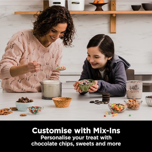 Ninja CREAMi Ice Cream Maker & Frozen Dessert Maker with 3 Tubs, 7 Programs, Makes Ice Cream, Gelato, Sorbet, Smoothie Bowl, Milkshakes and more, Black/Silver, Makes 1.4L of Ice Cream, NC300UK - View 4