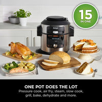 Ninja Foodi MAX 15-in-1 SmartLid Multi-Cooker 7.5L [OL750UK] Smart Cook System, Digital Cooking Probe, Electric Pressure Cooker, Air Fryer thumbnail 9