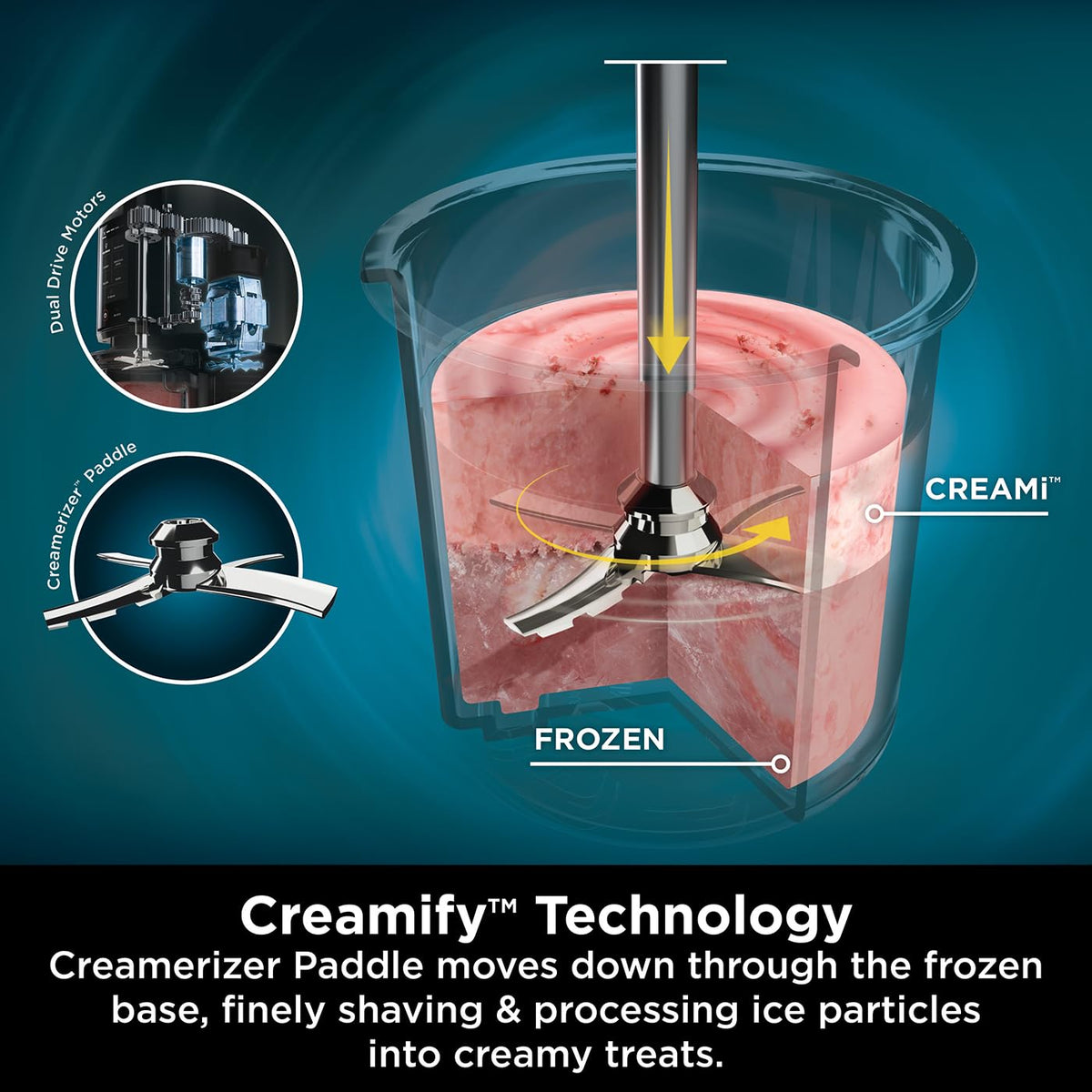 Ninja CREAMi Ice Cream Maker & Frozen Dessert Maker with 3 Tubs, 7 Programs, Makes Ice Cream, Gelato, Sorbet, Smoothie Bowl, Milkshakes and more, Black/Silver, Makes 1.4L of Ice Cream, NC300UK — image 11