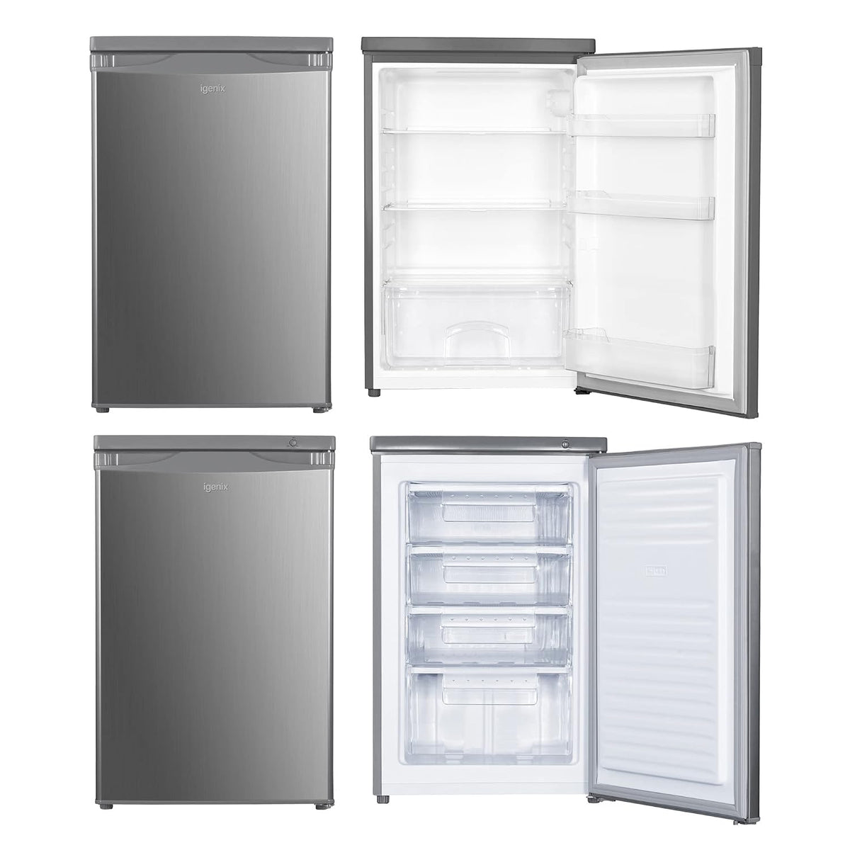 Under Counter Fridge Freezer Set 136L/91L 55cm Inox — image 2