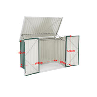 7x3ft Charcoal Black/Green/Grey Lockable Steel Garden Storage Shed thumbnail 13