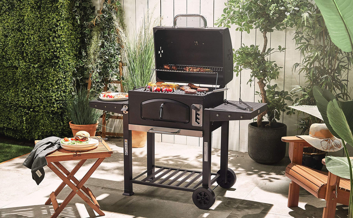 VonHaus BBQ, Charcoal Barbecue, Portable BBQ Use Anywhere In Your Garden, For Grilling Meat, Fish & Vegetables, With Side Tables & Temperature Gauge For The Perfect Barbecue Every Time — image 9