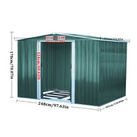 10x8ft Metal Garden Storage Shed With Gable Roof thumbnail 7