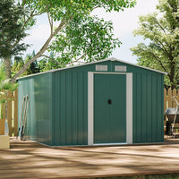 10x8ft Metal Garden Storage Shed With Gable Roof thumbnail 6