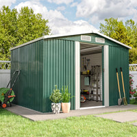 10x8ft Metal Garden Storage Shed With Gable Roof thumbnail 4