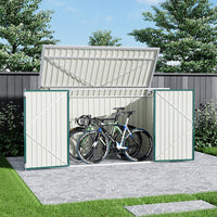 7x3ft Charcoal Black/Green/Grey Lockable Steel Garden Storage Shed thumbnail 8