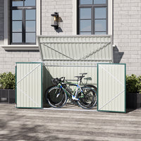 7x3ft Charcoal Black/Green/Grey Lockable Steel Garden Storage Shed thumbnail 11