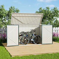 7x3ft Charcoal Black/Green/Grey Lockable Steel Garden Storage Shed thumbnail 10