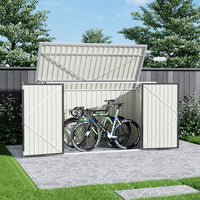 7x3ft Charcoal Black/Green/Grey Lockable Steel Garden Storage Shed thumbnail 15