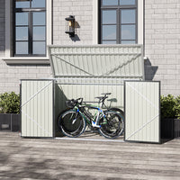 7x3ft Charcoal Black/Green/Grey Lockable Steel Garden Storage Shed thumbnail 18