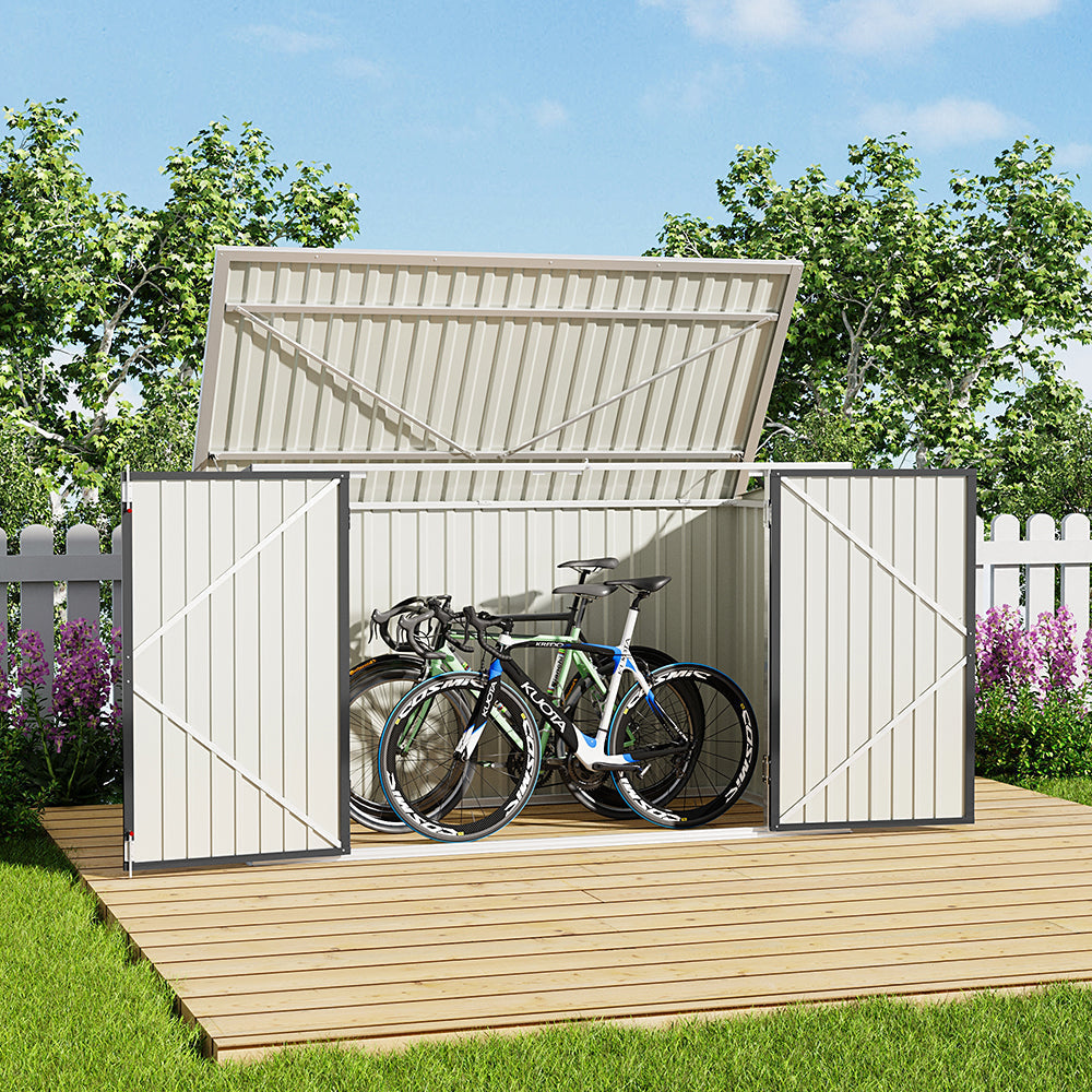 7x3ft Charcoal Black/Green/Grey Lockable Steel Garden Storage Shed — image 17