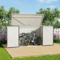 7x3ft Charcoal Black/Green/Grey Lockable Steel Garden Storage Shed thumbnail 17