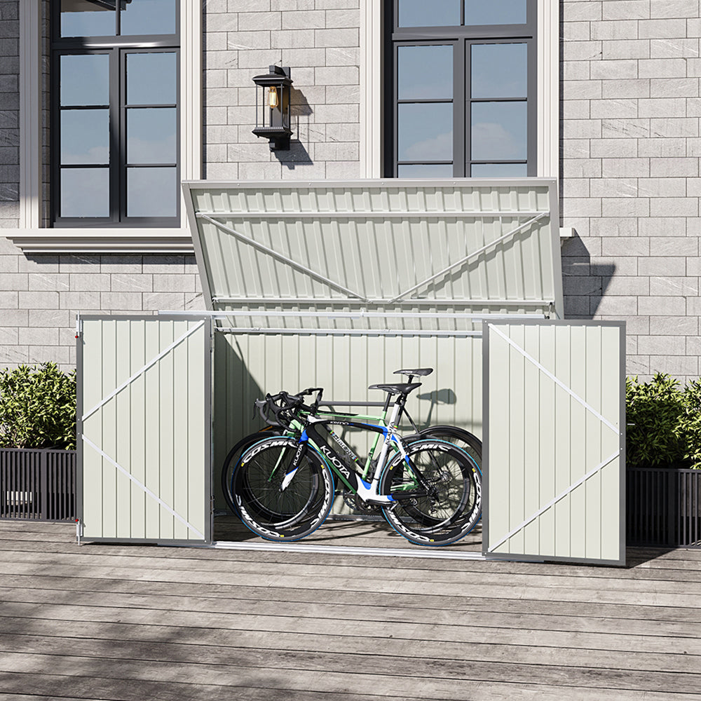 7x3ft Charcoal Black/Green/Grey Lockable Steel Garden Storage Shed - View 4