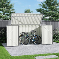 7x3ft Charcoal Black/Green/Grey Lockable Steel Garden Storage Shed thumbnail 1