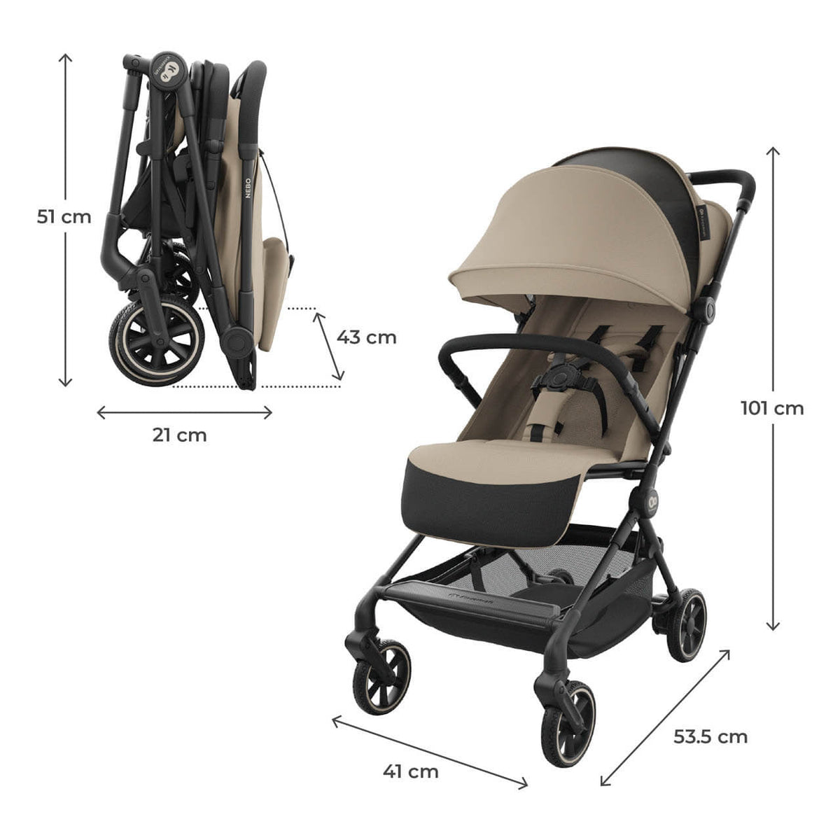 Kinderkraft Nebo Compact Stroller - Ultra Light Travel Companion With EVA Wheels — image 2