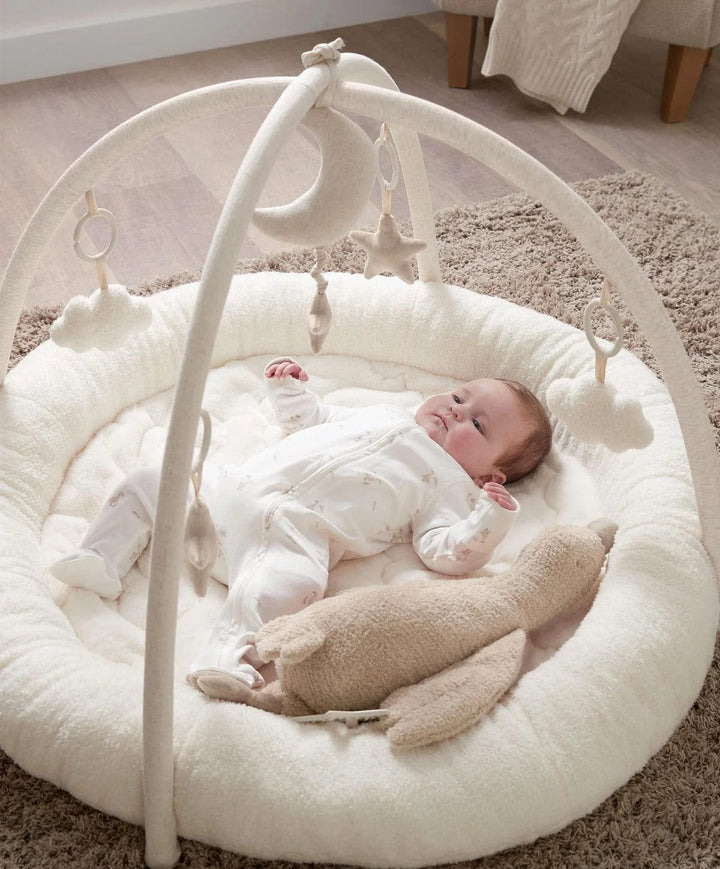 Mamas and Papas Playmat and Gym Welcome to the World Duckling - Quilted Faux Fur Base with Hanging Musical Toy — image 3
