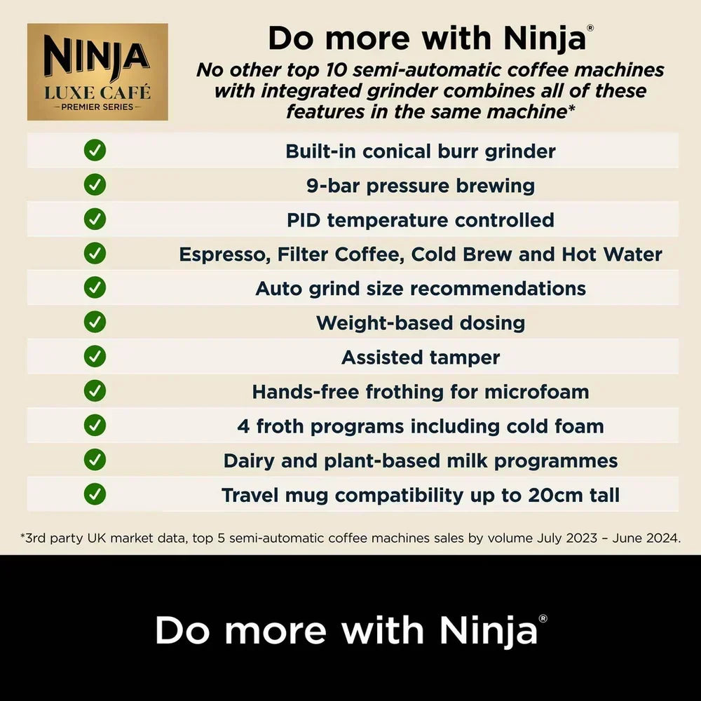 Ninja Luxe Cafe Premier ES601UKBK Espresso Coffee Machine 2L 14 Bar Black — image 8