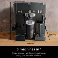 Ninja Luxe Cafe Premier ES601UKBK Espresso Coffee Machine 2L 14 Bar Black thumbnail 2